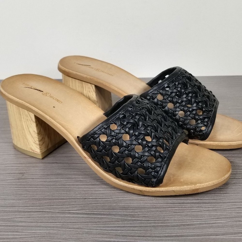 Treasure Bond Caroline Chunky Heel Sandals, Black, Womens Size 6.5 M